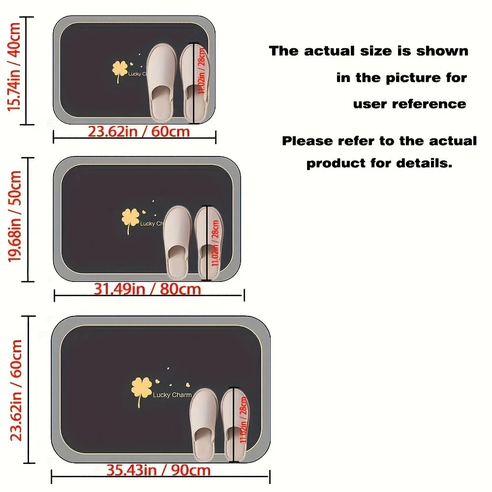 Bath Mat Quick Dry Super Absorbent Non-slip Floor Mat for Bathroom Shower Kitchen Pet Feeding