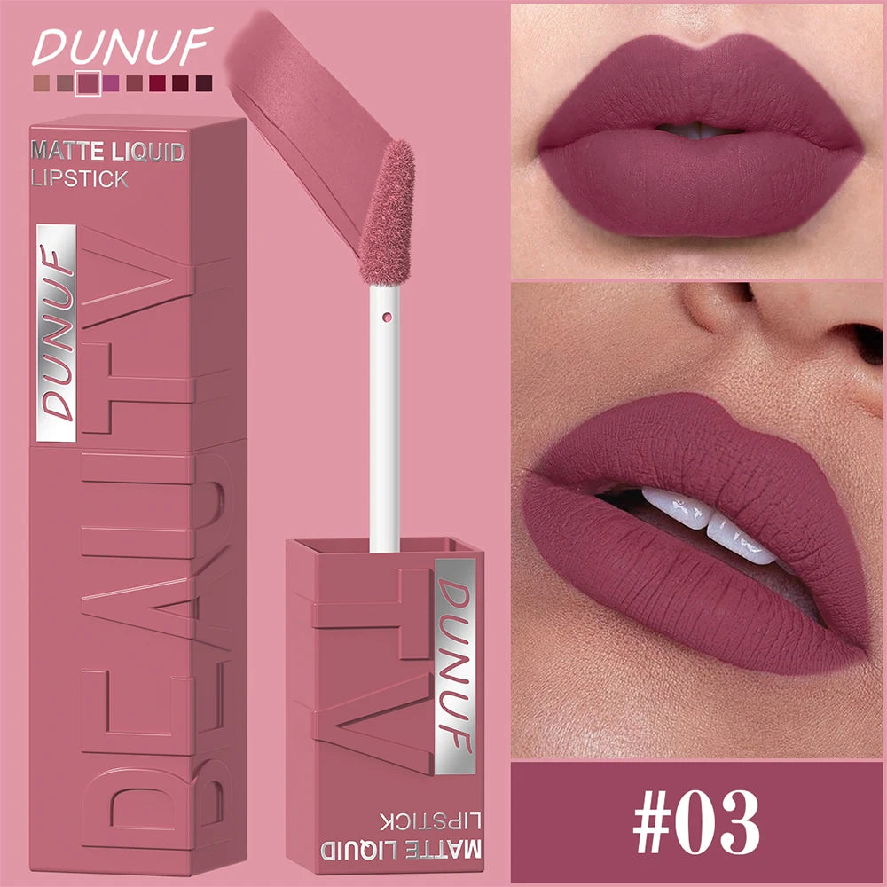 Matte Velvet Lipstick Lip Gloss Waterproof Smooth Long-Lasting