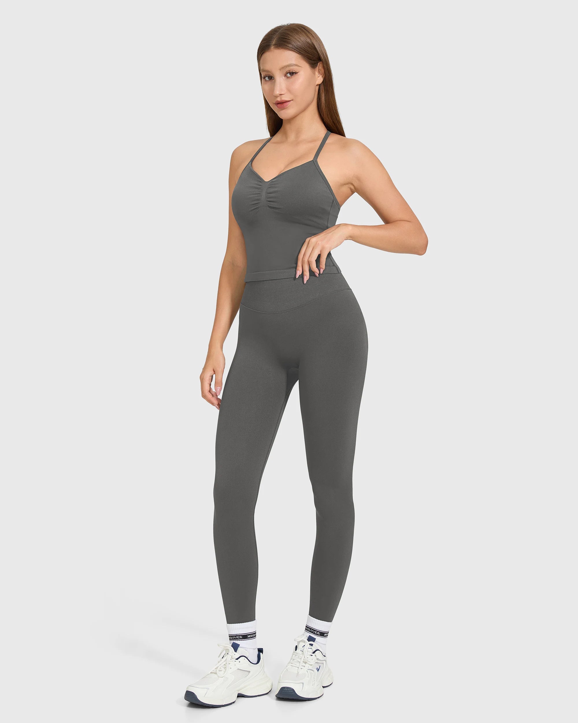Women's Yoga Set 2 Piece High Waist Yoga Leggings Sleeveless Sports Bra Activewear Workout