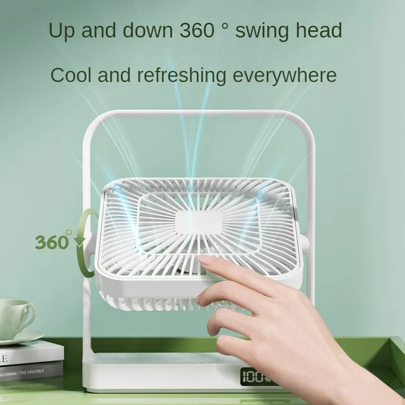 New desktop wall mounted fan, 3600mAh USB ultra long endurance rechargeable battery