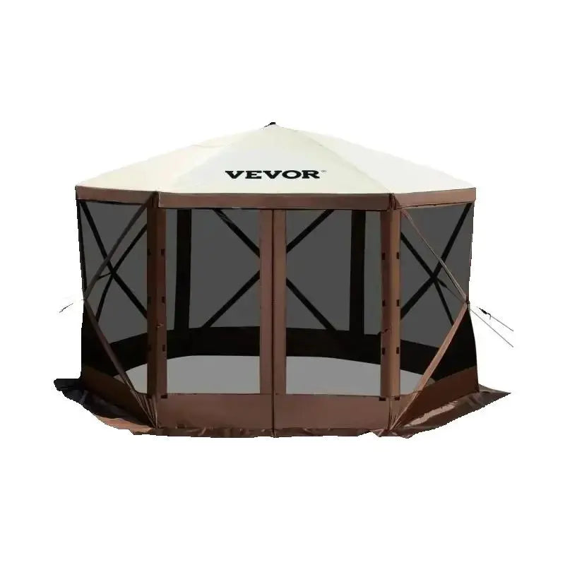 Pop-up Camping Gazebo Camping Canopy Shelter 6 Sided 12' x 12' / 10' x 10' Sun Shade Tents