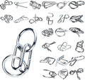 24 Pieces Brain Teaser Metal Wire Puzzles, Classical Mini Metal Puzzles Set, 3D Unlocking Games, Intellectual Patience Tests