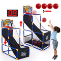 LED Scoring Arcade Basketball Game with 4 Balls Adjustable Height 44"-55"Basketball Stand Hoop Toys Gift for Ages 3-12
