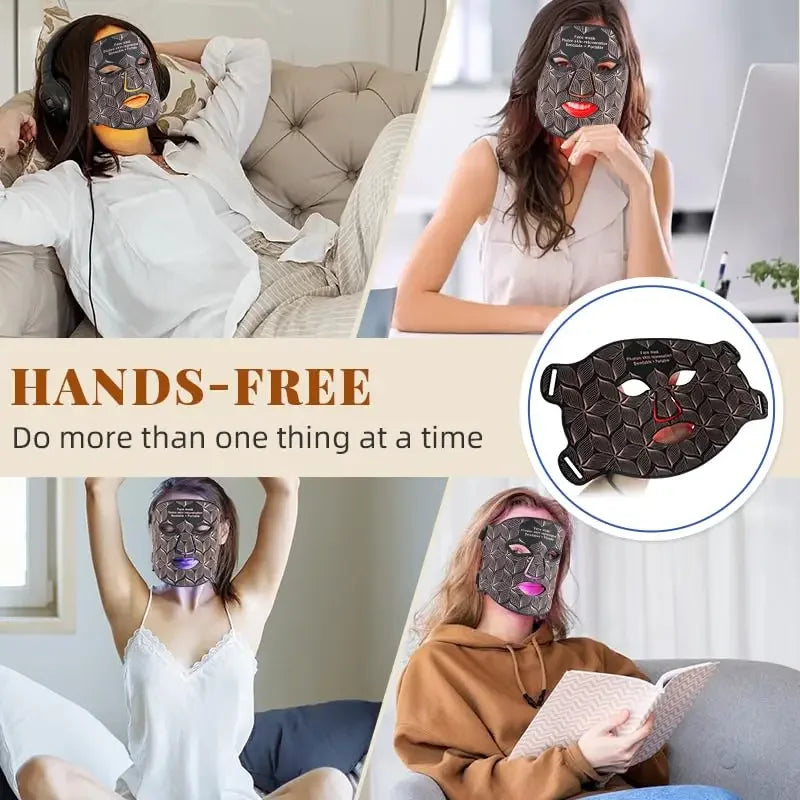 8 Colors LED Face Mask 850NM Near-infrared Red Light Therapy Beauty Mask