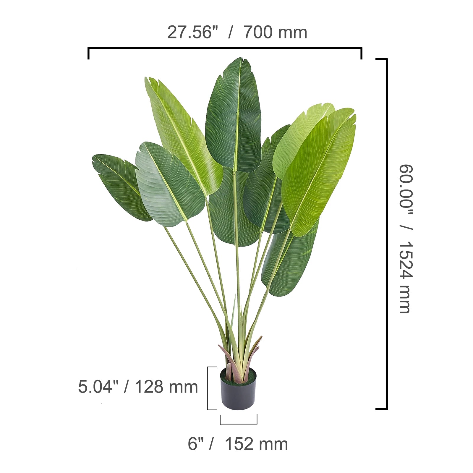 Palm Tree 4/5/6 FT Faux Plant Secure PE Material & Anti-Tip Tilt Protection