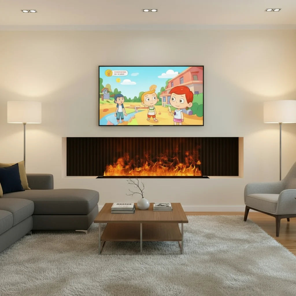 Electric Fireplace 3D Water Vapor Fireplace Local Stock USA Atomized Recessed Steam Fireplace w/Remote Control Timer