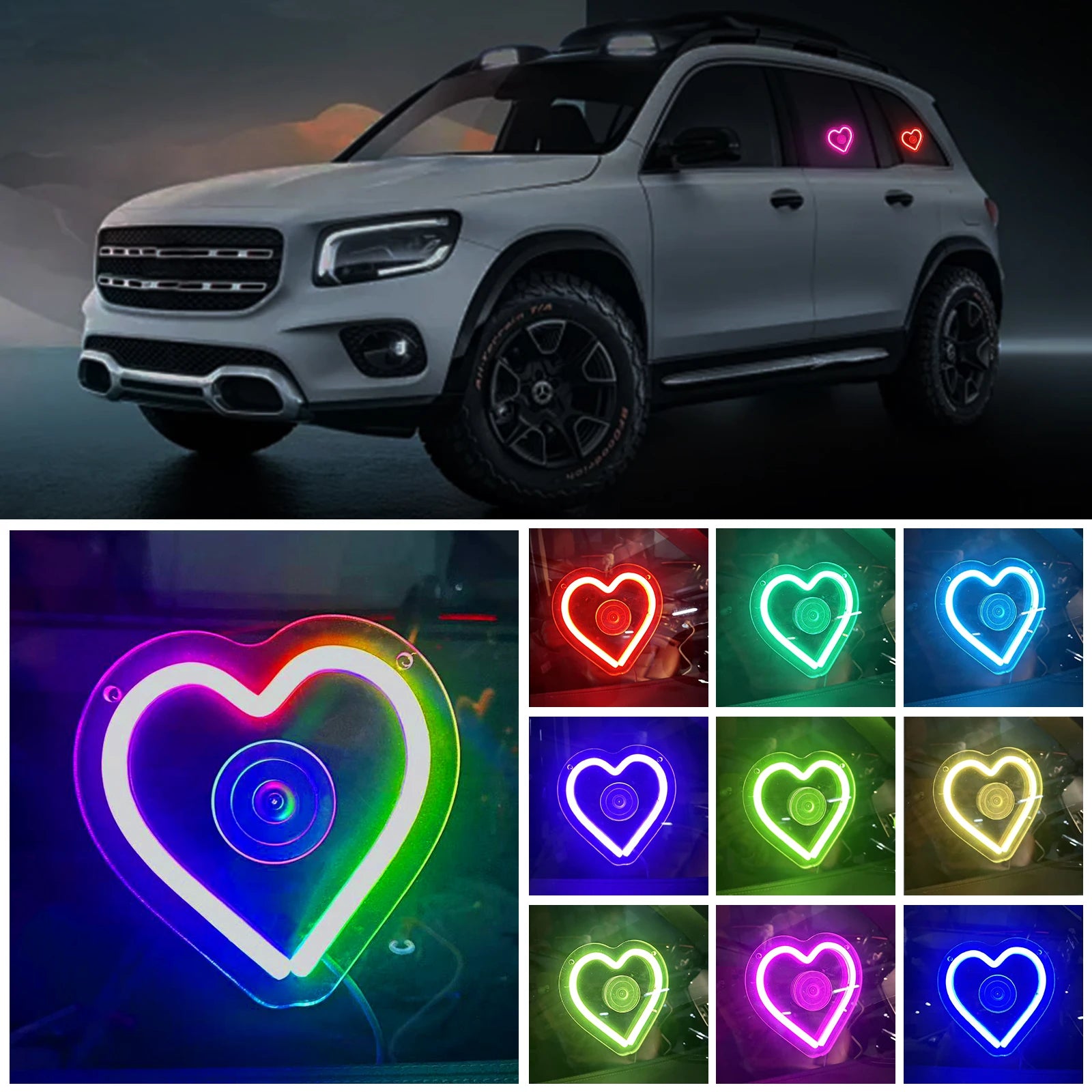 LED Heart Sky Night Light 5V USB Powered Galaxy RGB Lamp for Car Roof Kids Room Decor Lights