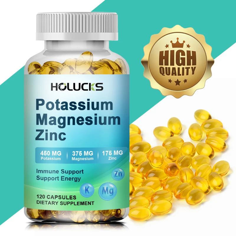 Potassium Magnesium Supplement 1000mg, Relieve Leg Cramps, Improve Muscle, Bone and Heart Health, Regulate Sleep