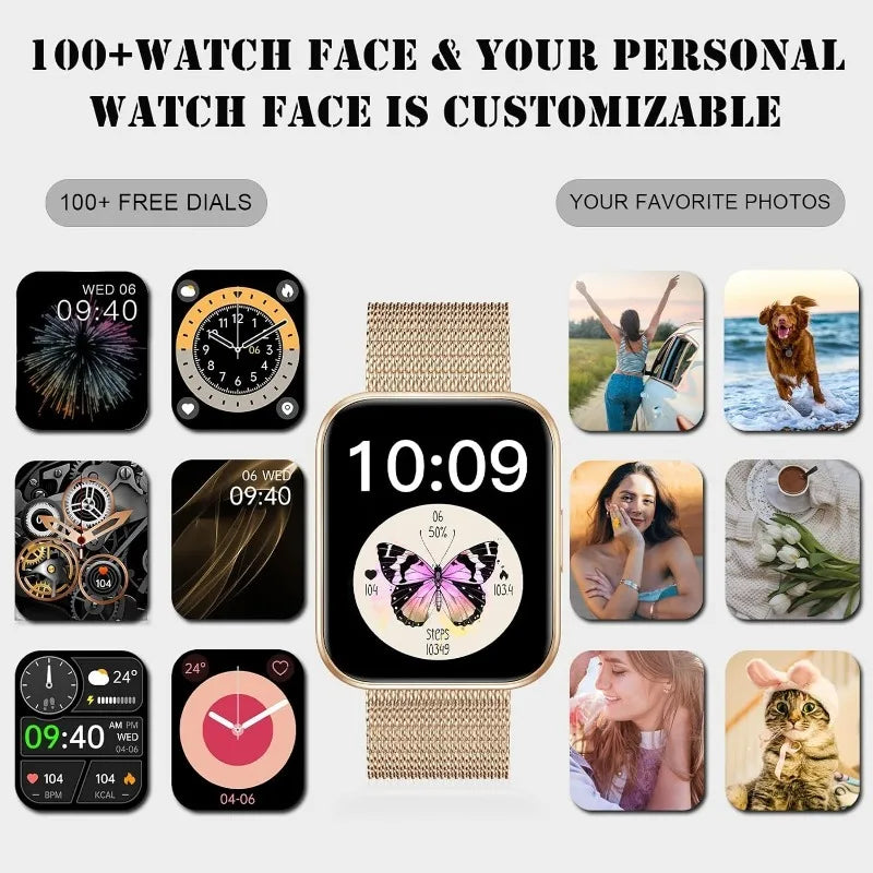smart Watch, 1.85"HD Smart Watch for Women, AI Voice Smart Watch for Android/ iPhone