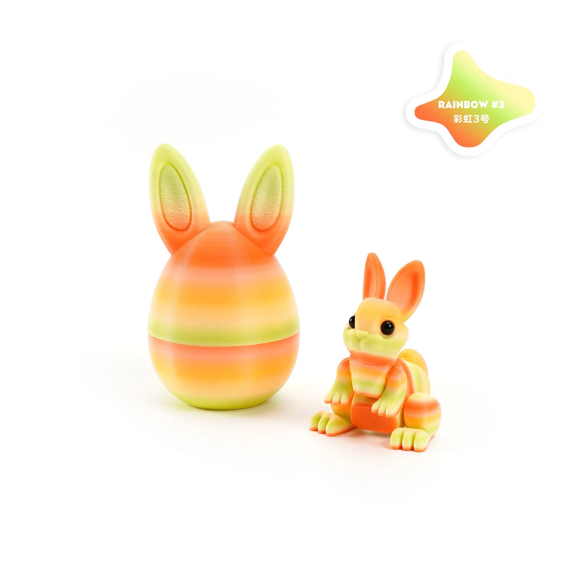 3D Printed Rabbit Eggs Ornament Animal Model Easter Rabbit Home Desktop Ornament Happy Easter Gift for Kids