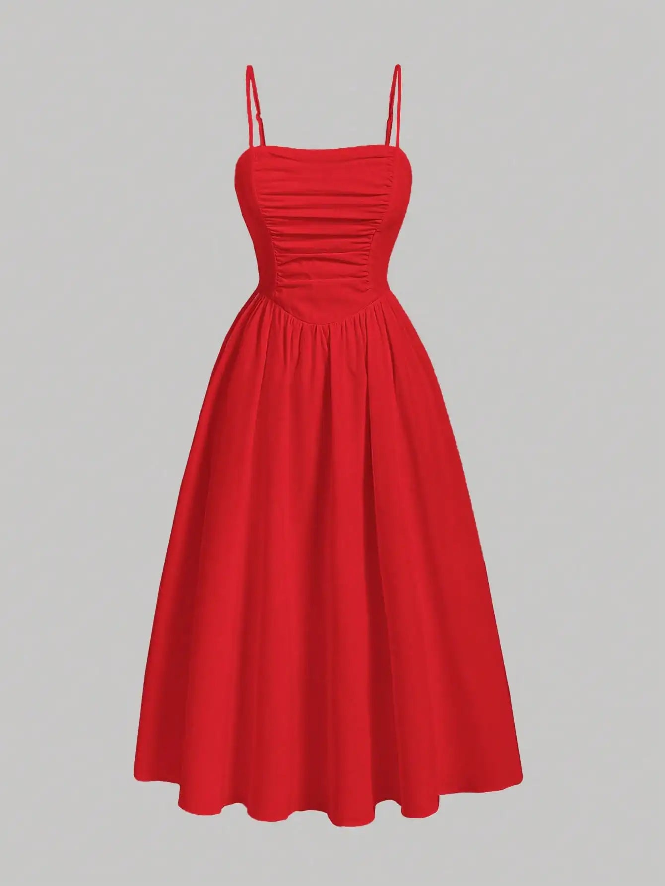 Elegant Floral Print Pleated Midi Slip Dress For Women Spring Summer