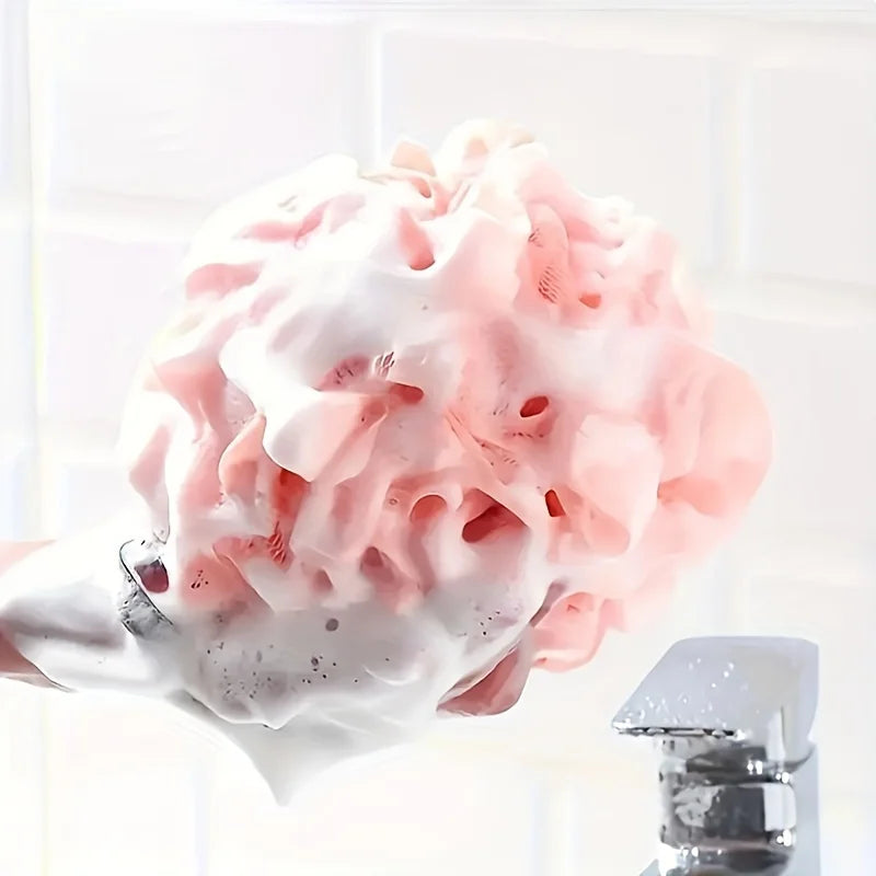 Luxurious 3-Pack Mesh Bath Sponges with Exfoliating Ruffles