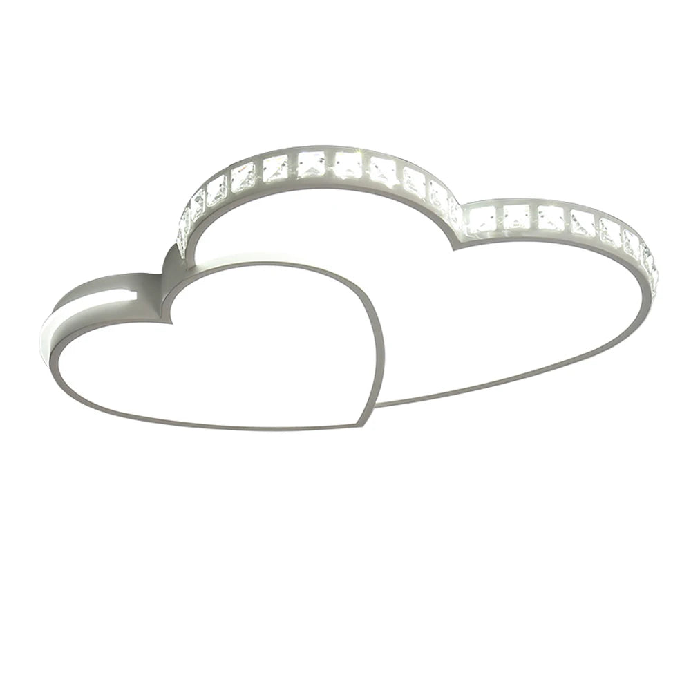 Modern Heart Shaped Ceiling Lights Crystal LED Flush Mount Lamp