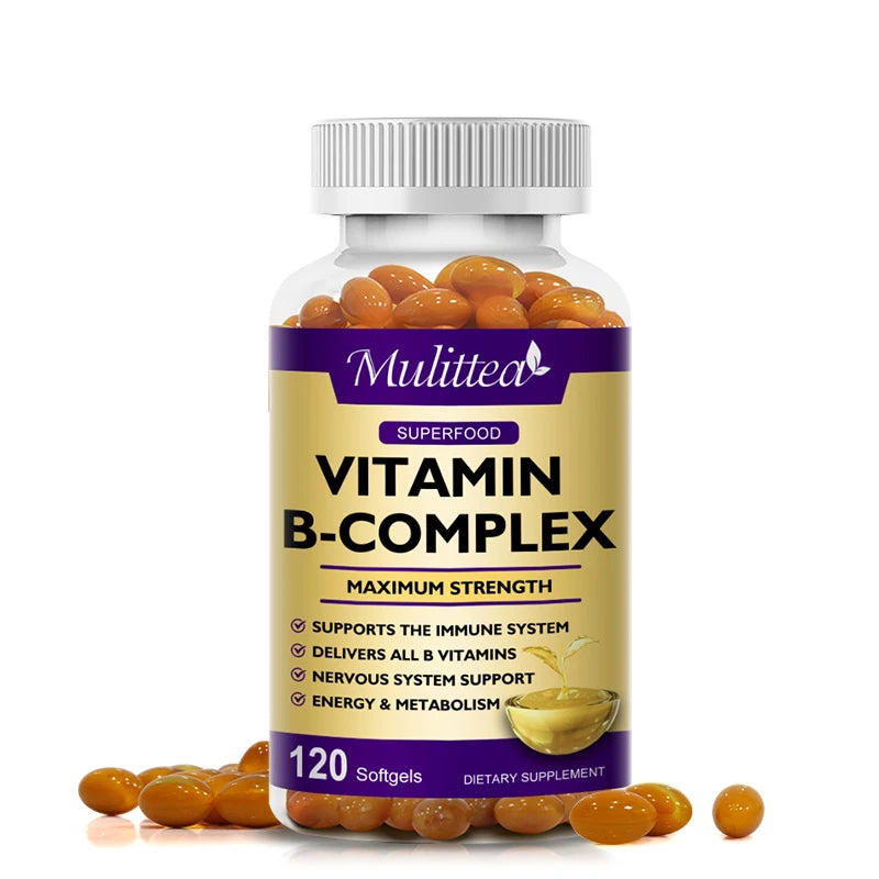 Mulittea Vitamin B Complex Capsules Help Relieve Fatigue Improve Digestion Reduce Stress Better Mood Support Immune