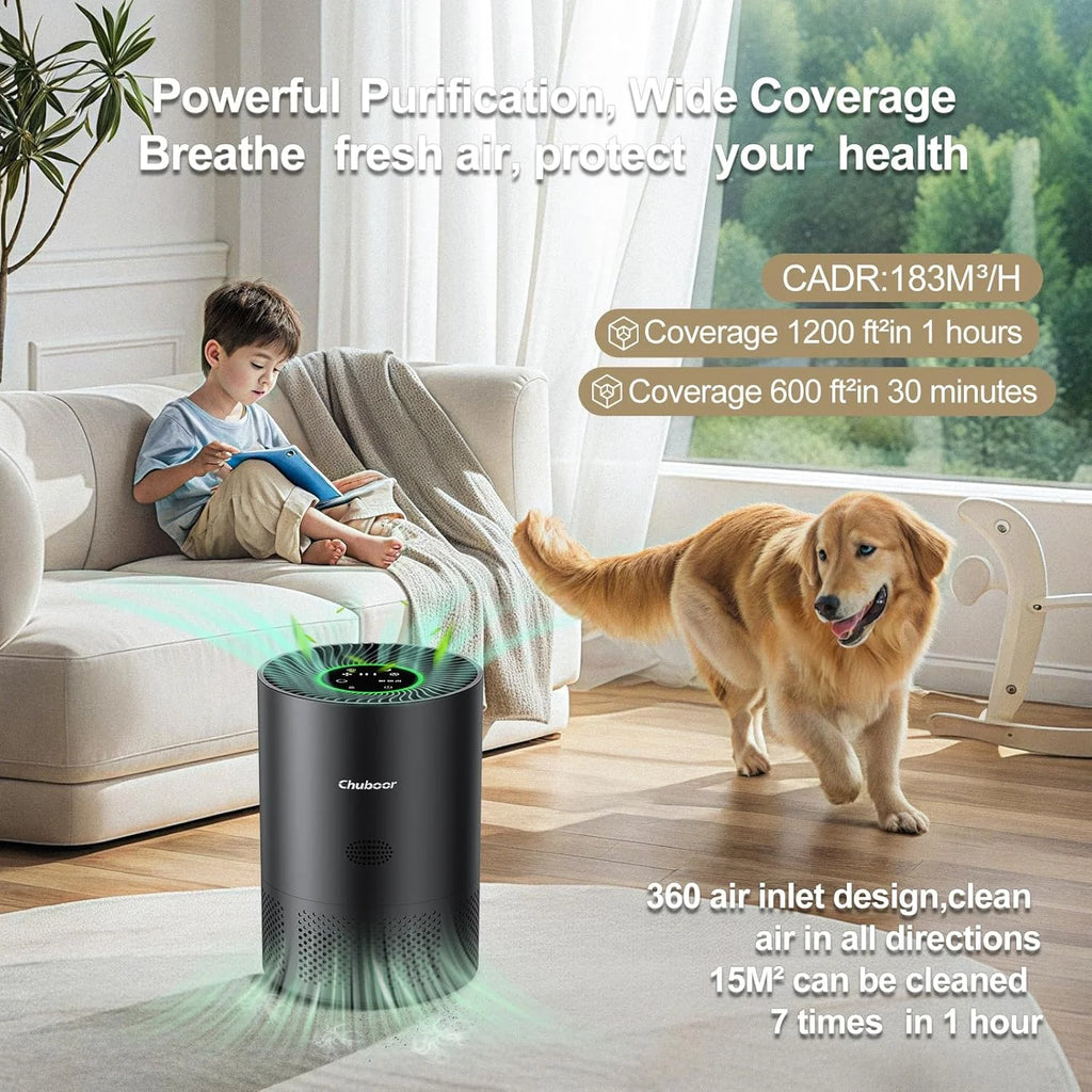 Air Purifier for Home Allergies in Bedroom Covers Up to 360 ft² H13 Filter Effectively Removes Odor