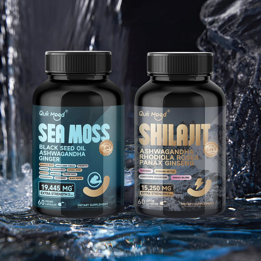 Shilajit 9000 Panax Ginseng 1500MG Ashwagandha 2000MG Rhodiola Rosea 1000MG, Turmeric 500MG,