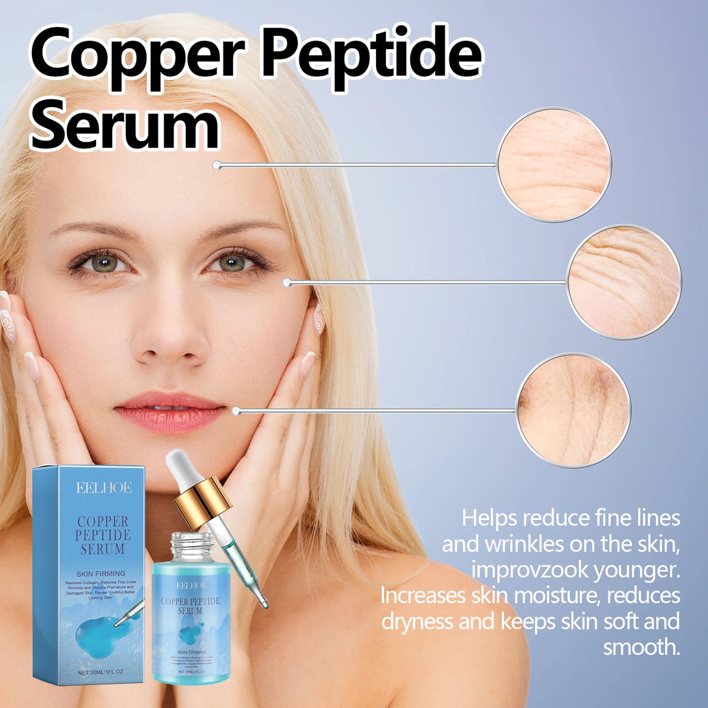 Copper Peptide Facial Serum Moisturizing Firming Face Skin Increase Elasticity Anti Wrinkle Lines