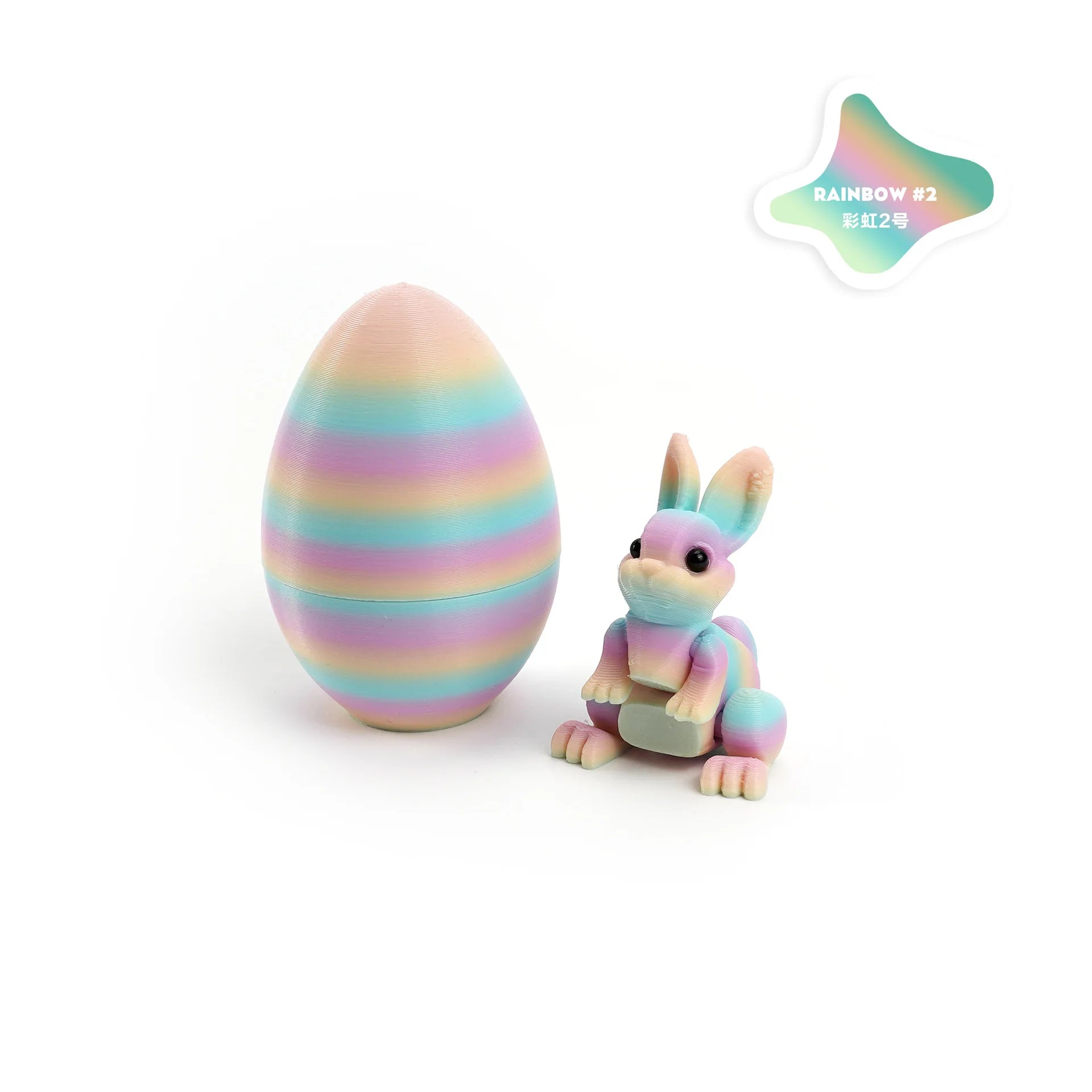3D Printed Rabbit Eggs Ornament Animal Model Easter Rabbit Home Desktop Ornament Happy Easter Gift for Kids