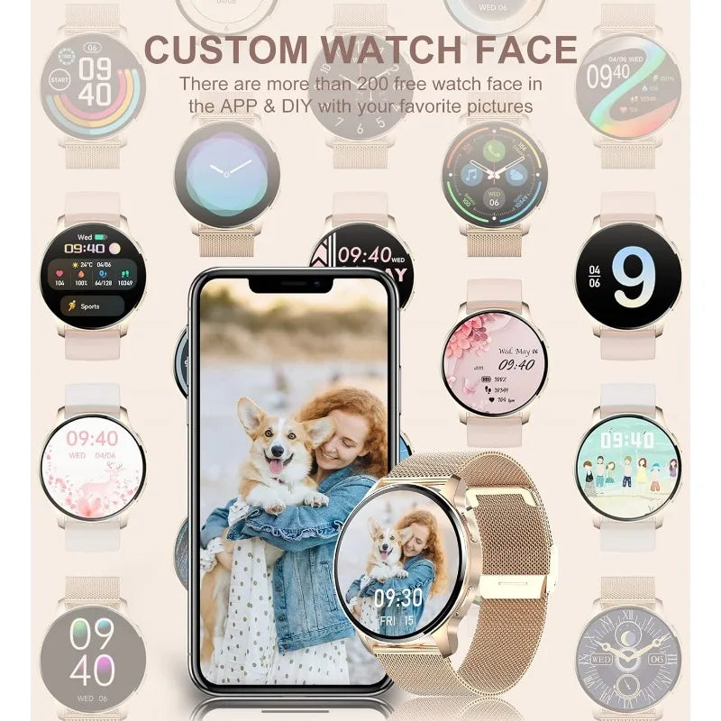 Smart Watch, Fitness Tracker for Android and iOS Phones Waterproof Smartwatch with 1.32" HD Full