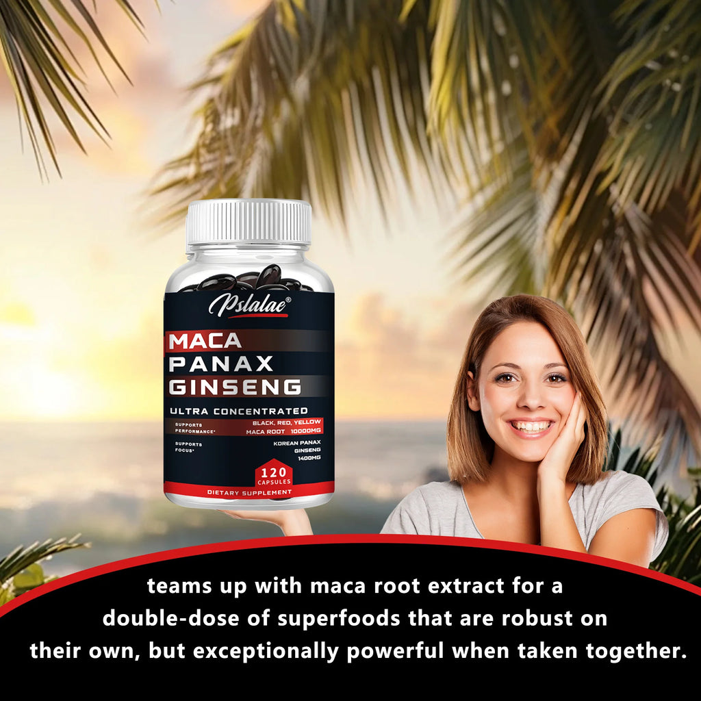 Ginseng Capsules - Support Natural Men's Health and Promote Energy, Endurance and Performance - 120 Capsules