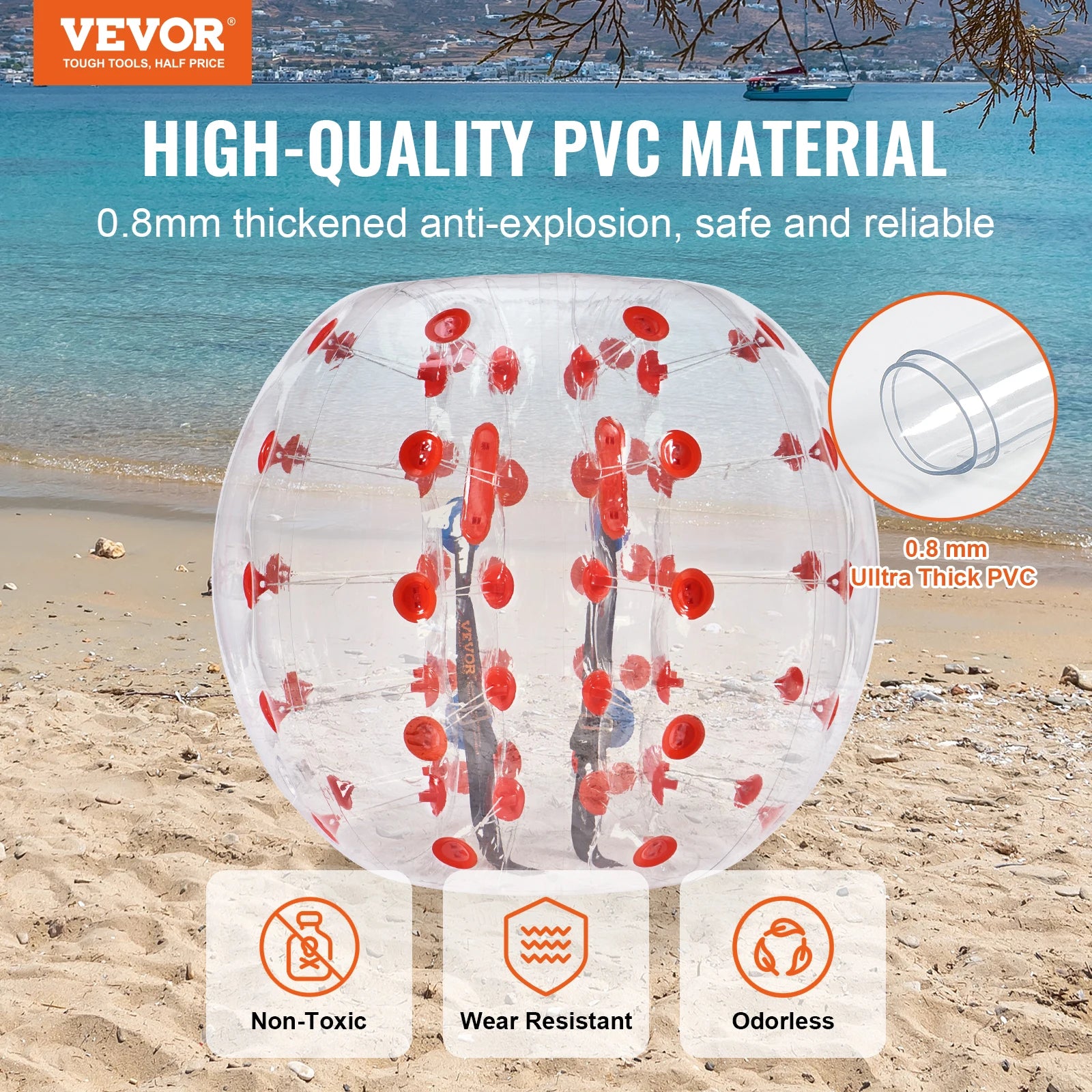 Inflatable Bumper Ball Body Sumo Zorb Balls for Teen & Adult 0.8mm PVC Bubble Balls Bumper Bopper Toys
