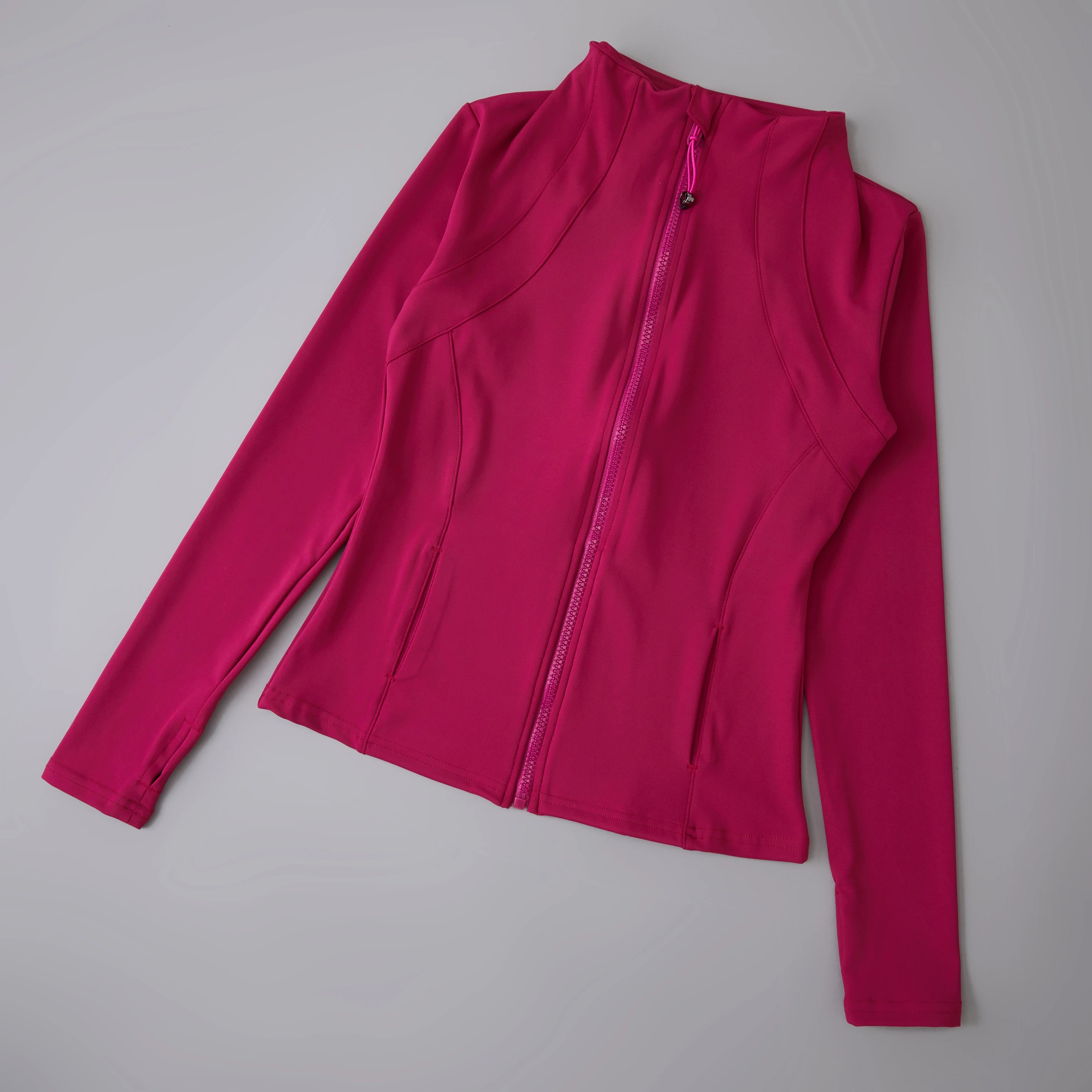 New yoga wear ladies coat round high elastic loose exercise yoga fitness long sleeve stand-up collar