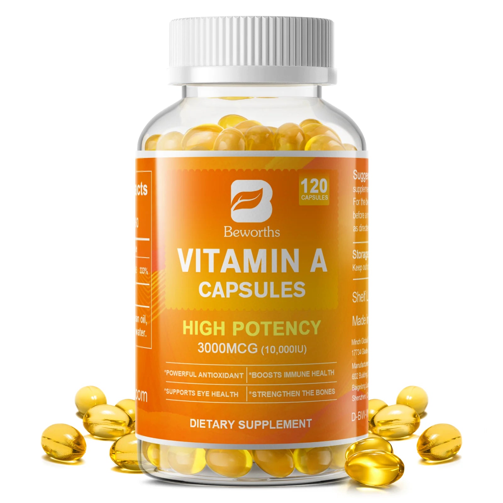 Vitamin A Capsules Effectively Antioxidant Skin Care Enhances Immunity and Supports Eye and Bone Health