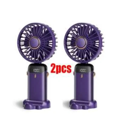 Upgraded Portable Handheld Fan 3200mAh 12H Battery Life 5 Speed Foldable with Stand Mini Fan