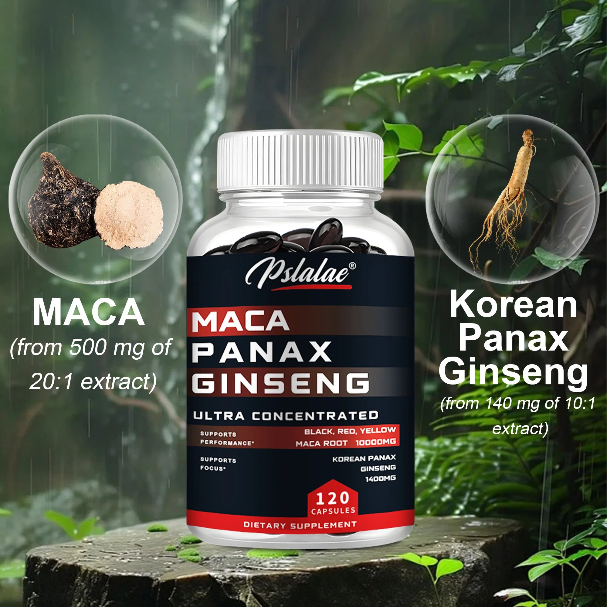 Ginseng Capsules - Support Natural Men's Health and Promote Energy, Endurance and Performance - 120 Capsules