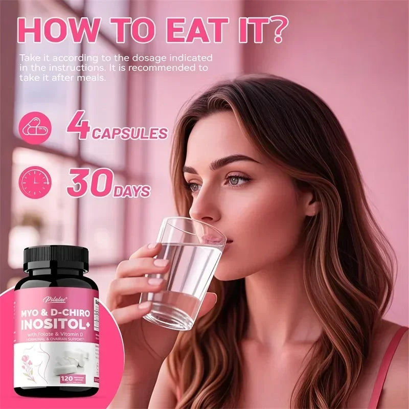 MYO & D-CHIROINOSITOL - Supports Hormone Balance, Healthy Cycles, Female Ovarian Health- 120pcs