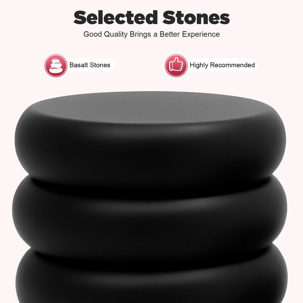 Professional Hot Stone Massage Kit with Heater, 20pcs Natural Volcanic Basalt Stones