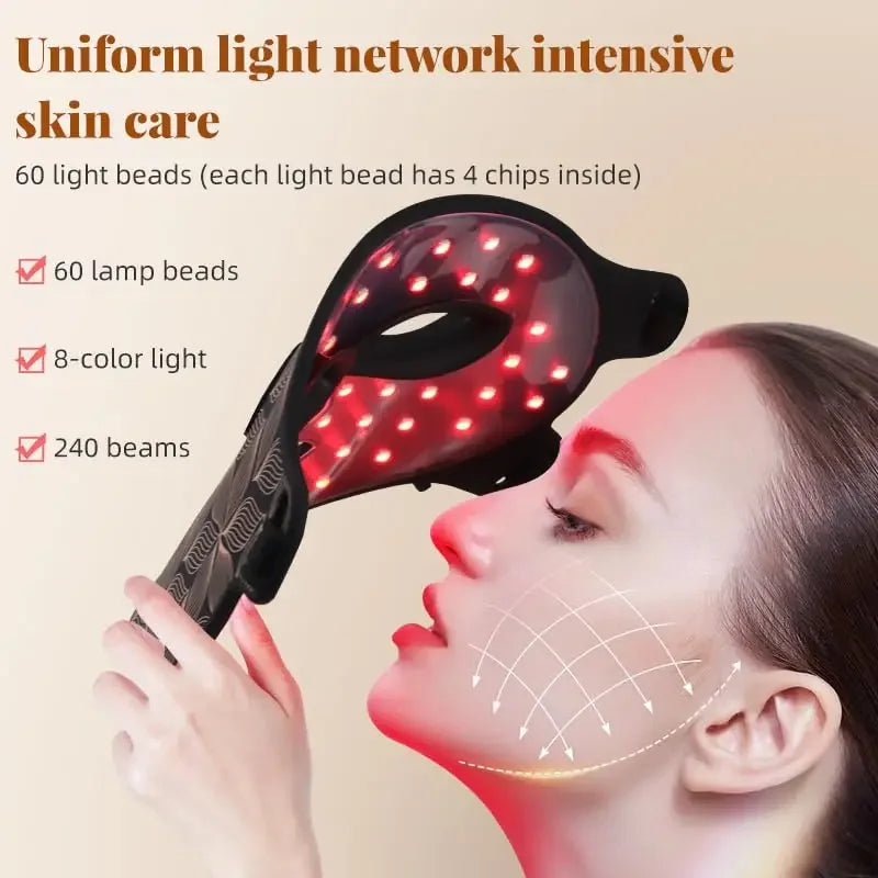 8 Colors LED Face Mask 850NM Near-infrared Red Light Therapy Beauty Mask