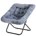 Cozy Saucer Chairs Soft Faux Fur Large Size Folding Lounge Living Room Padded Seat