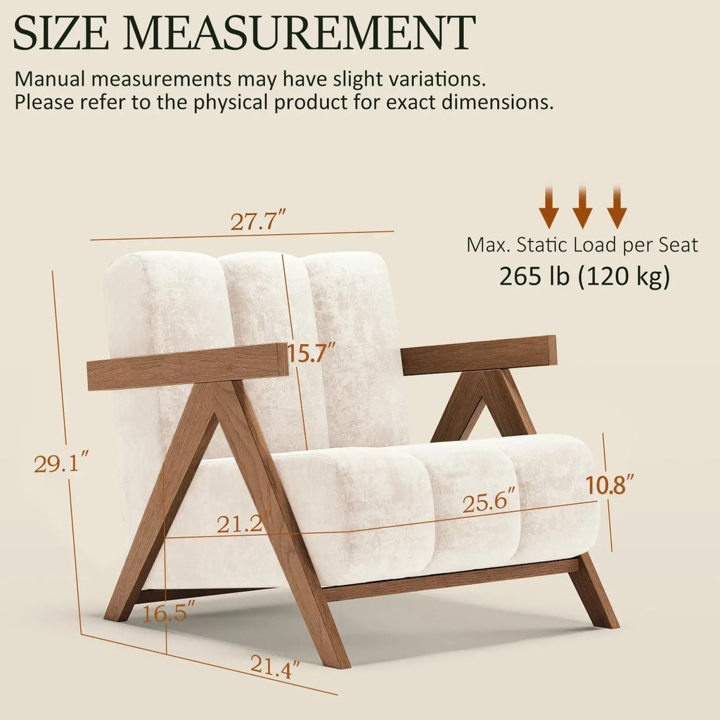 Chenille Accent Chair Set,Upholstered Wood Frame Lounge High-Elastic Sponge for Living Room Bedroom 2pcs,Custom