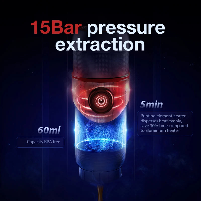 Portable Coffee Machine for Car & Home,DC12V  Expresso Coffee Maker Fit Nexpresso Dolce  Pod Capsule
