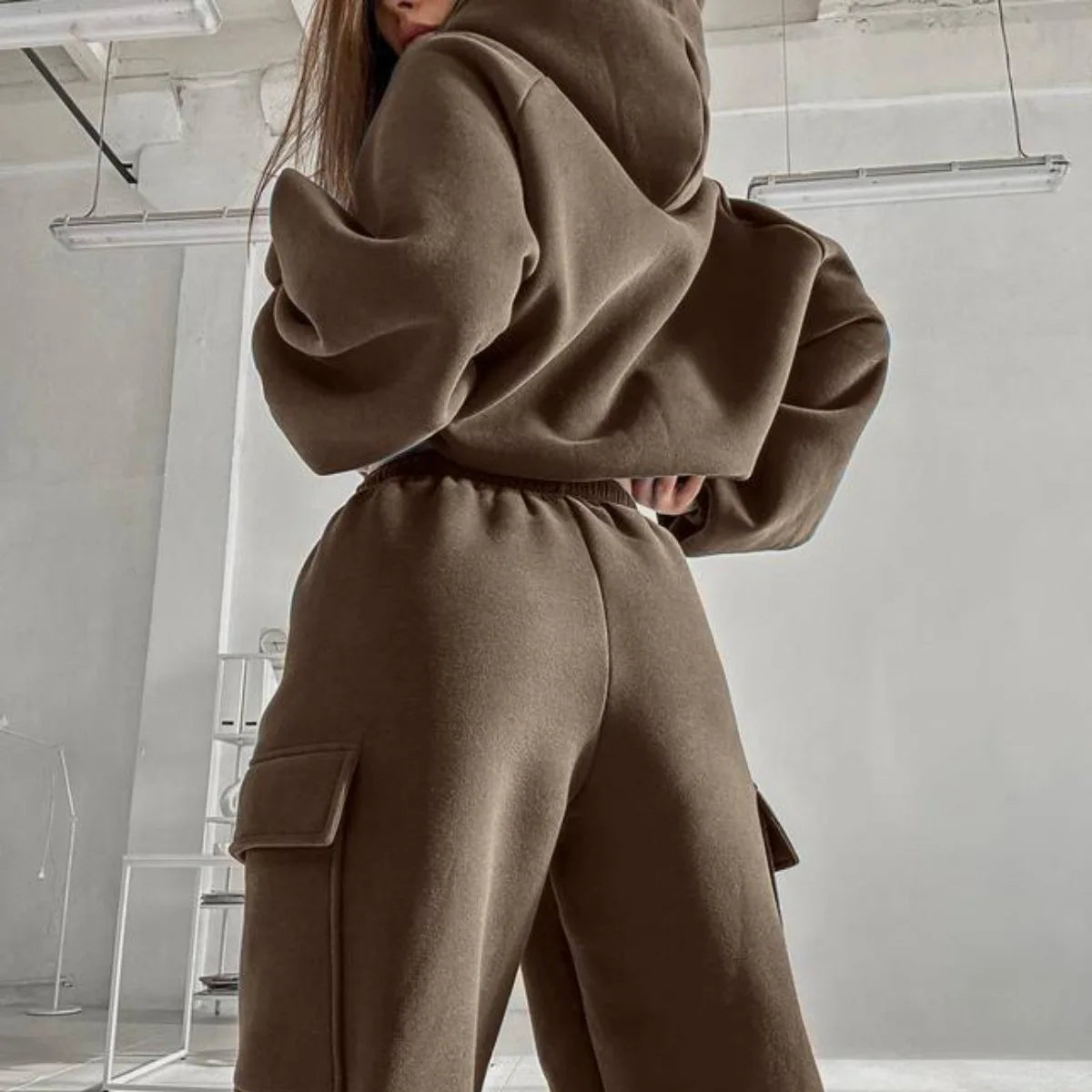 Sweatsuit Spring Outfits Women Sport Suit Zip Up Hoodie Jacket