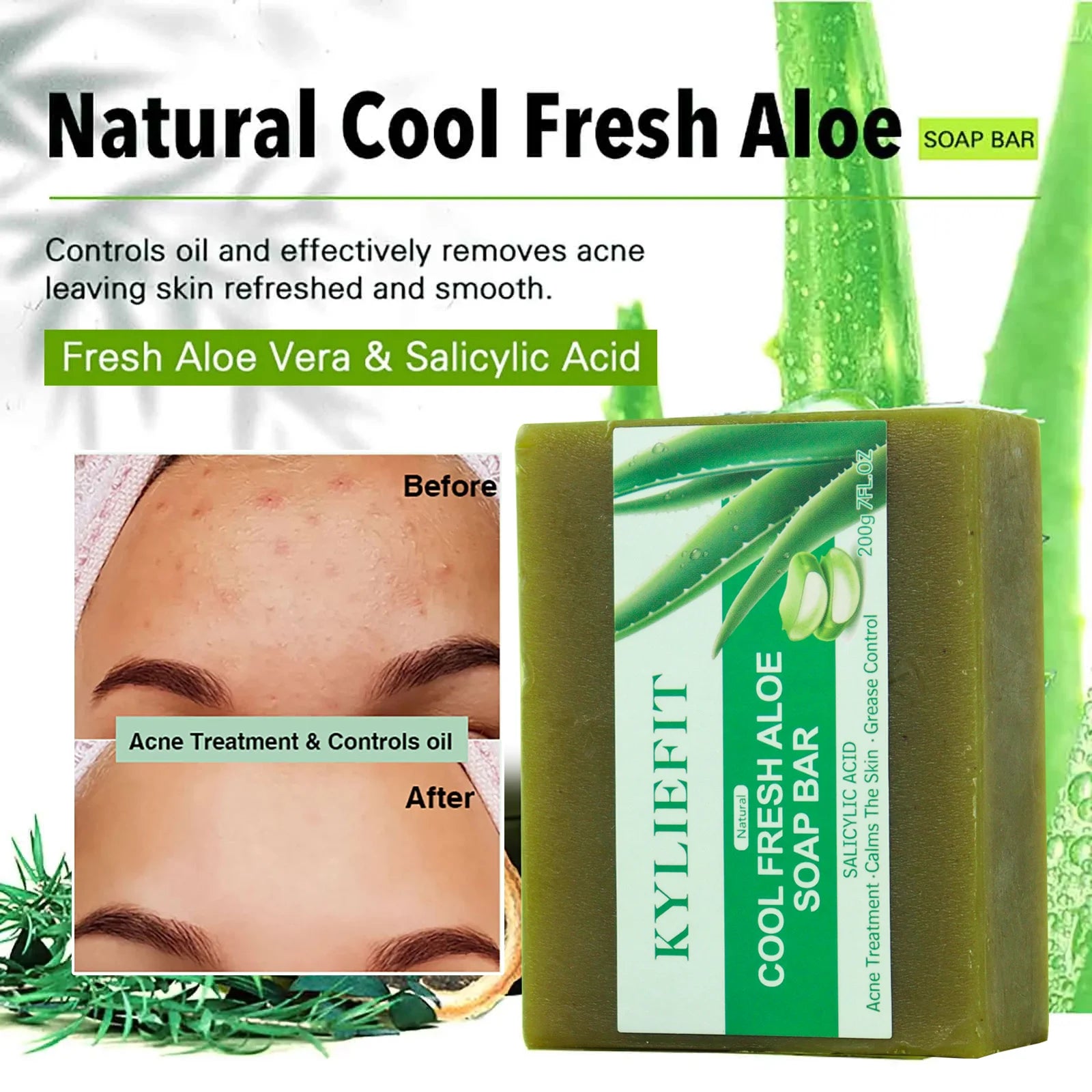 Aloe Brightening Soap Bar, 200g