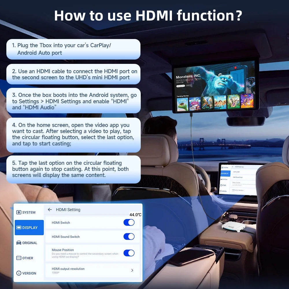 128G CarlinKit PRO 3 UHD Wireless CarPlay Android Auto AI Box New HDMI Video Output CarPlay TV Box