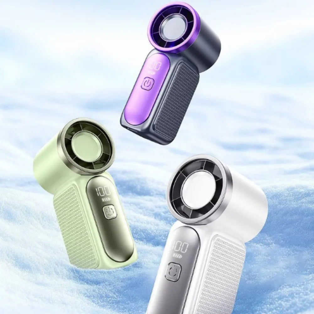 High-Speed Mini Handheld Small Fan, 100-Speed Small Wind Cannon USB Charging Battery Life Turbine
