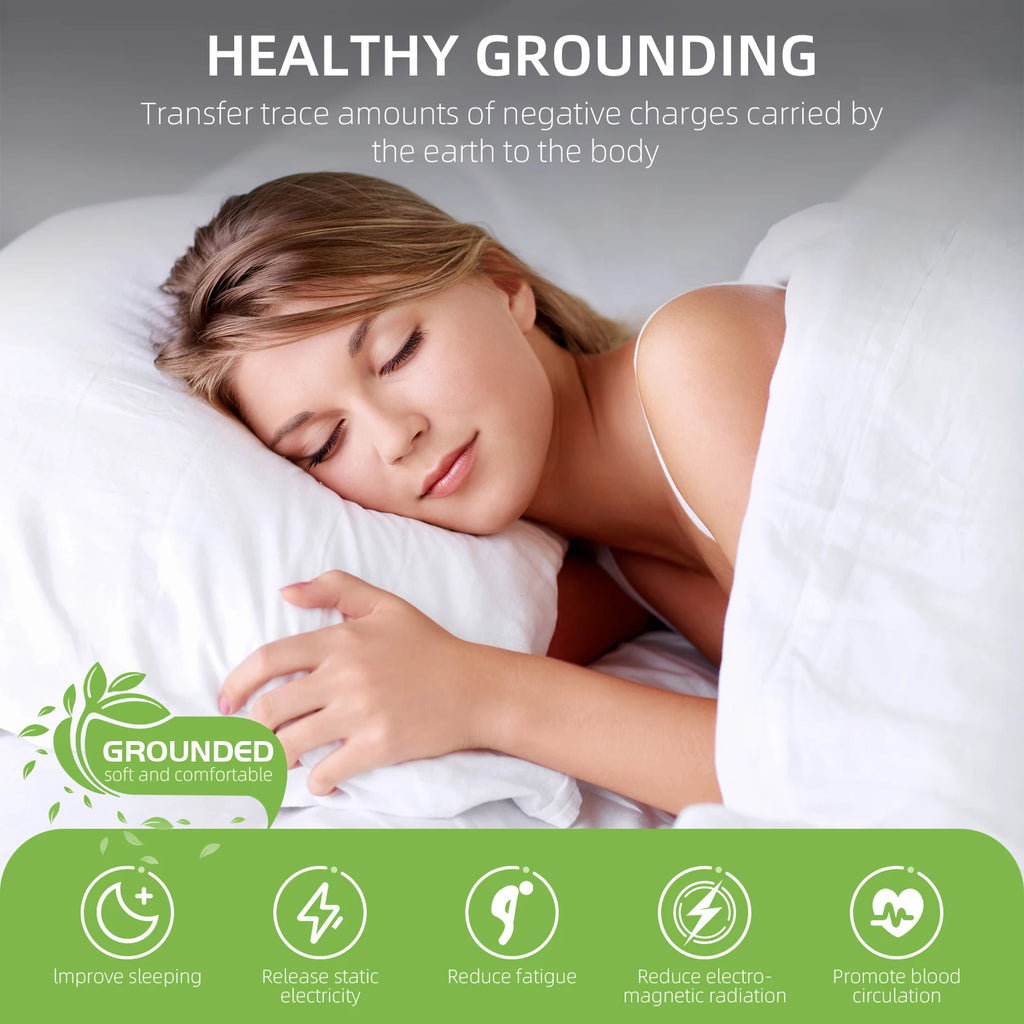 Grounding Mat for Bed Improved Sleep, Reduced Anxiety, Pain, Inflammation, Headache Relief, Balance. Grounded Therapy