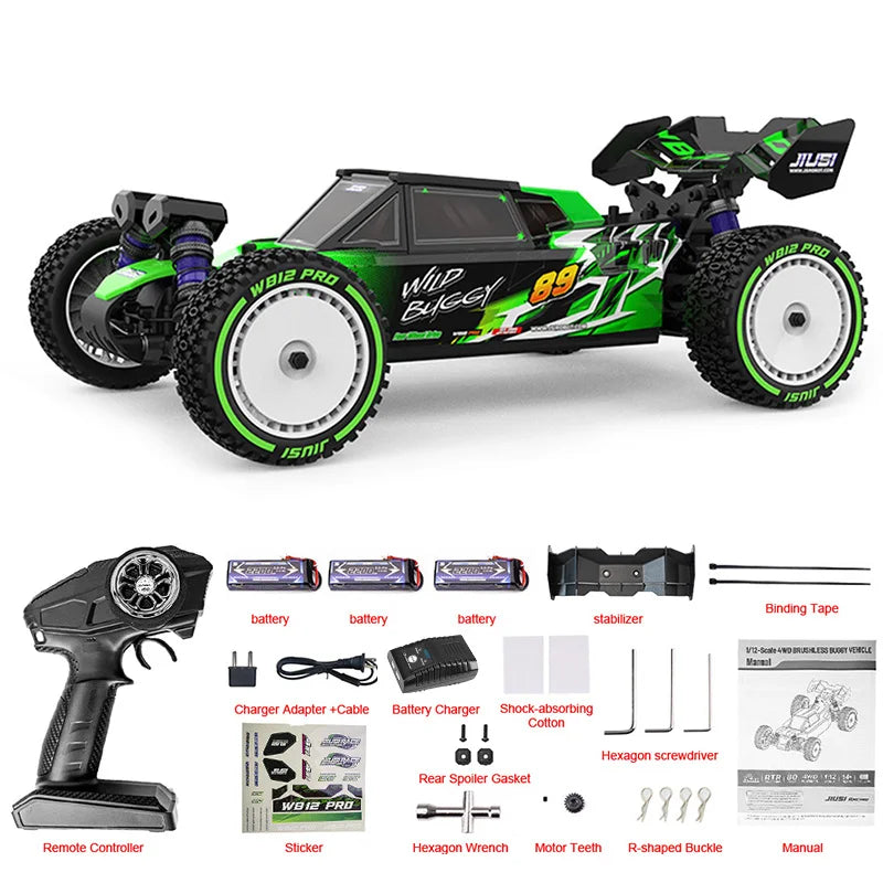 WB12 PRO 1/12 Racing Car 4WD High Speed 80KM/H Brushless Remote Control Car Off-road Competitive Drift RC