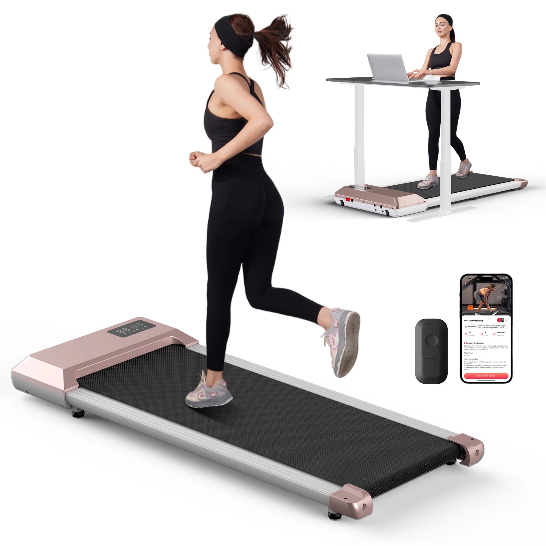 300lbs Treadmill for Home 2.5HP Treadmills Walking Pad LCD Digital Data Display