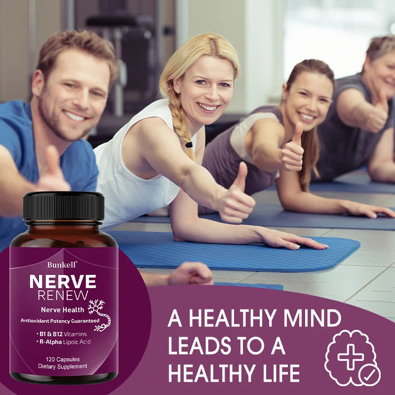 Nerve Support Supplement - 300mg Stabilized R-Alpha Lipoic Acid, Vitamin B Complex, Supports Nervous System Health