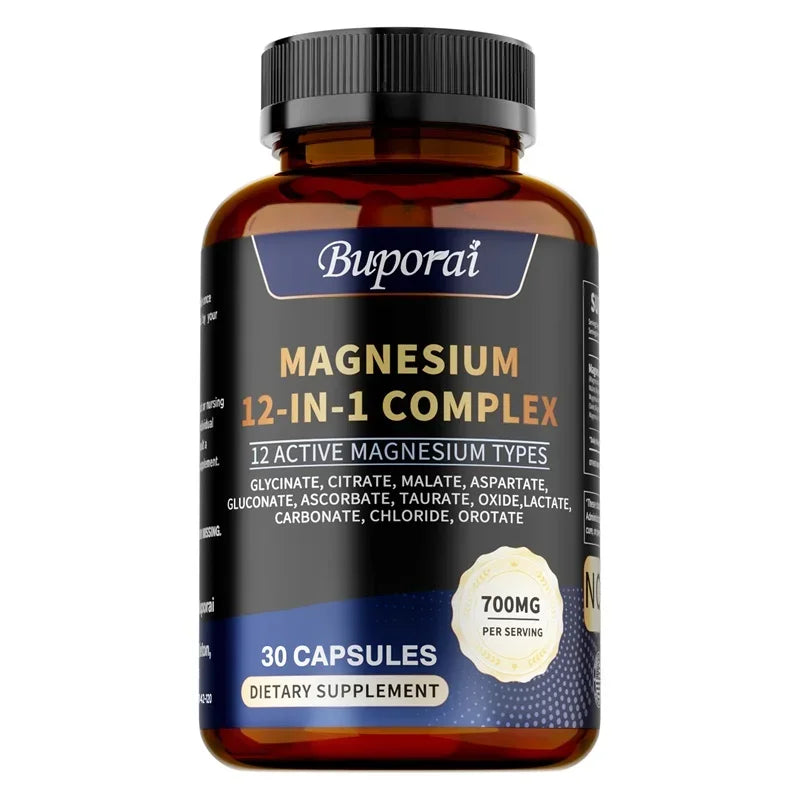 Magnesium Complex Capsules - Bone & Heart, Glycine, Citrate, Malate, Aspartate, Gluconate, Ascorbate, Taurine