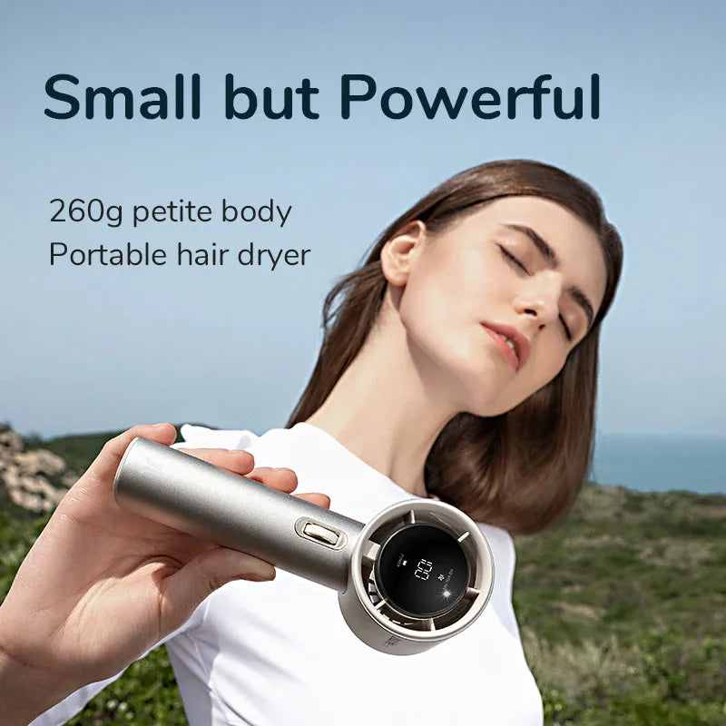 JISULIFE Mini Portable Hand Fan, 100 Wind Speeds, 5000mAh USB Battery Rechargeable, LED Digital Display