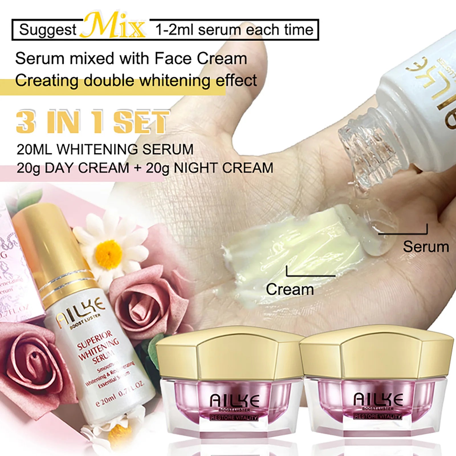 Lightening Face Cream, Antioxidant, Color Correction, Firming, With Sodium Hyaluronate, Clean Skin Facial Cream