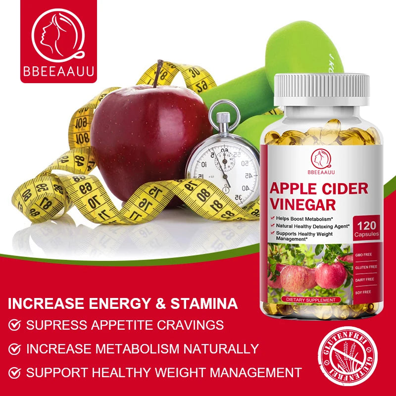 Apple Cider Vinegar Capsules for Male and Female Fat Burners and Appetite suppressants Support Weight and Gut Health