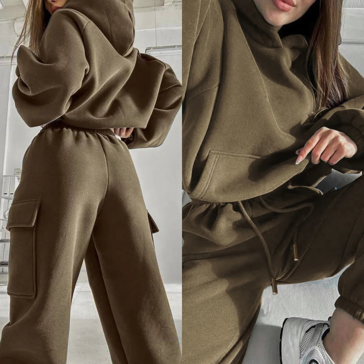 Sweatsuit Spring Outfits Women Sport Suit Zip Up Hoodie Jacket