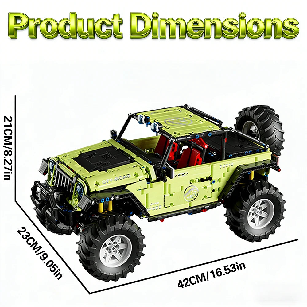 1:8 Scale Heavy-Duty Off-Road Sports Car Building Blocks Set 2680 PCS DIY Technical Vehicle Model Bricks Kit