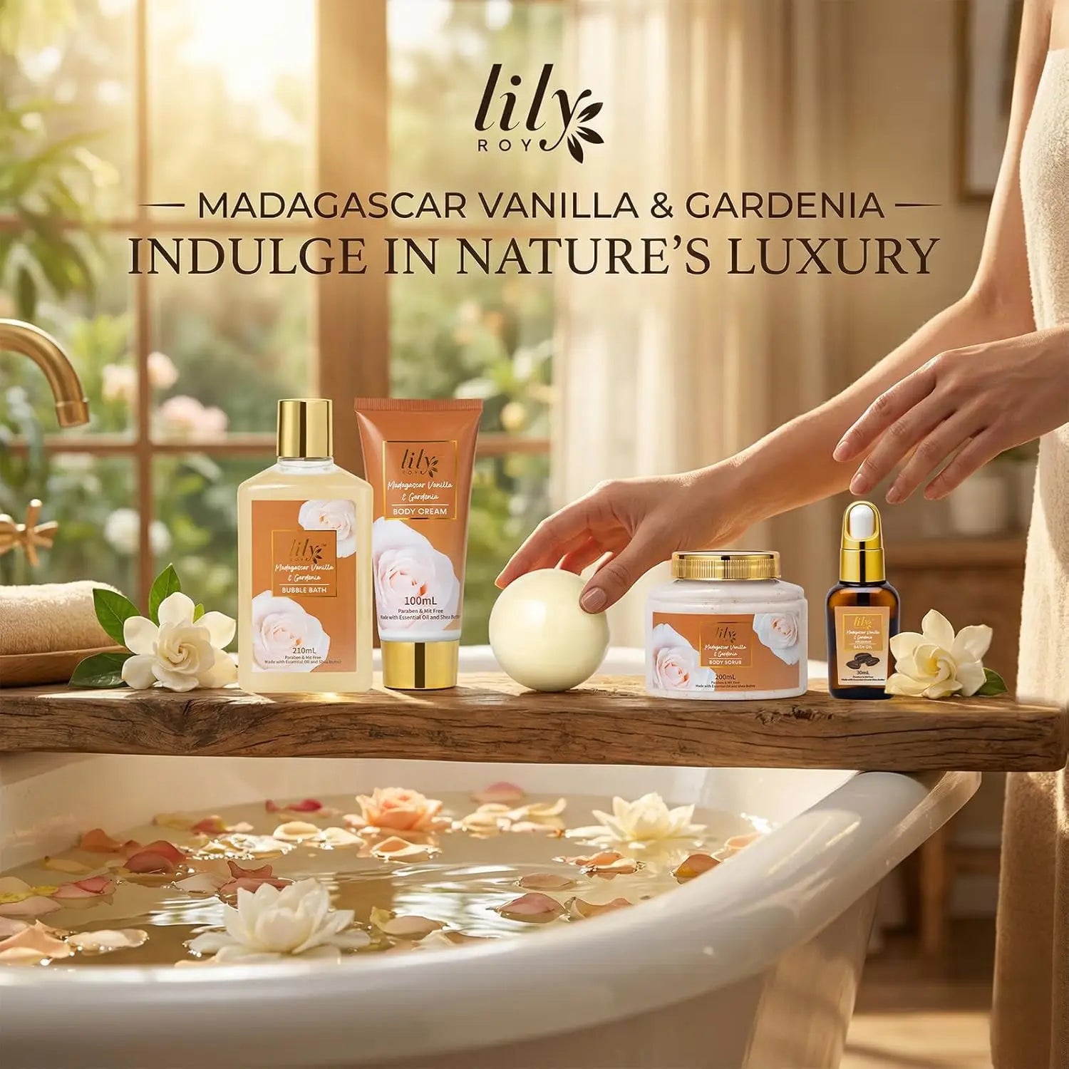 17-Piece Vanilla Bath & Body Gift Set for Women - Spa Basket with Luxurious Essentials